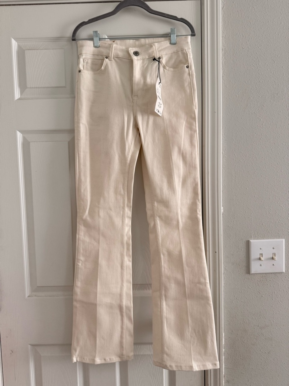 Cream Flare Jeans